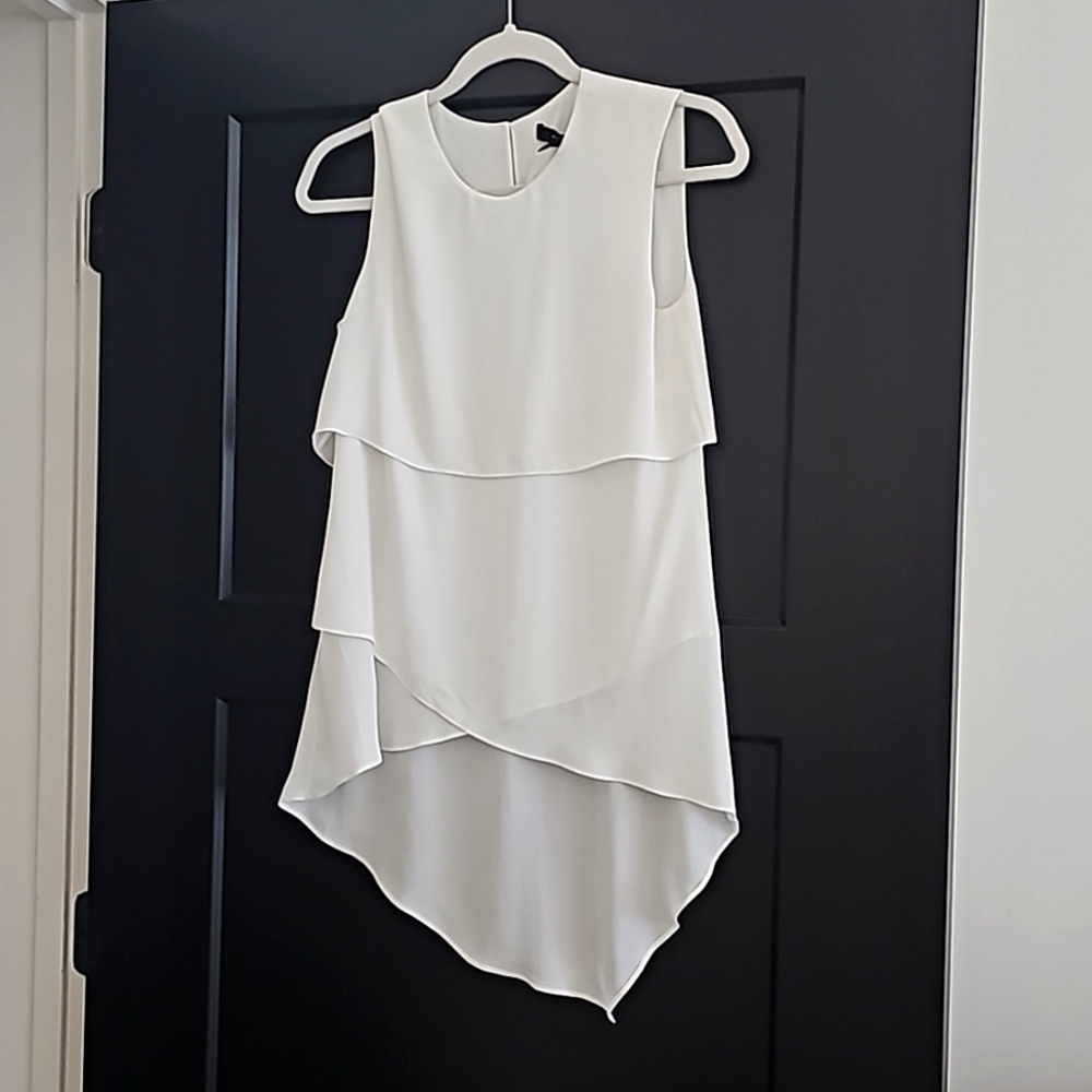 BCBG White Asymetrical Lynzi Shirt